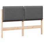 vidaXL Tête de lit capitonnée Gris Naturel et Clair 140 cm Pin massif