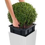 LECHUZA Jardinière Cubico Alto 40 ALL-IN-ONE Blanc brillant 18230