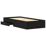 vidaXL Lit Noir Chêne 100x200 cm Bois d'ingénierie