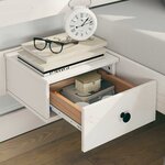 vidaXL Cadre de lit avec tiroir Blanc Bois massif