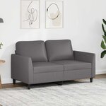 vidaXL Canapé à 2 places Gris 120 cm Similicuir