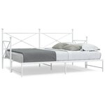 vidaXL Lit de jour avec lit gigogne sans matelas blanc 90x200 cm acier