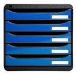 Module De Classement Big Box Plus 5 Tiroirs Iderama - Bleu Glacé Brillant - Exacompta