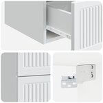 vidaXL Cabinet de chevet mural avec tiroir Blanc 33 x 34 5 x 40 cm