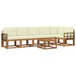 vidaXL Ensemble de canapés d'extérieur 7 pc Naturel et Crème