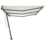 vidaXL Auvent manuel rétractable sur pied 600x300 cm Crème