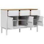 vidaXL Buffet FLORO blanc 114x43x74 cm bois massif de pin