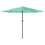 vidaXL Parasol de jardin avec mât en acier vert 388x388x248 cm