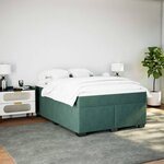 vidaXL Sommier à lattes de lit et matelas Vert foncé 140x190cm Velours