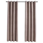 vidaXL Rideaux occultants avec anneaux en métal 2 Pièces Taupe 140x225 cm