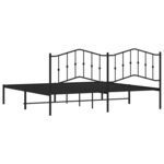 vidaXL Cadre de lit métal sans matelas avec tête de lit noir 193x203cm