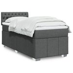 vidaXL Sommier à lattes de lit avec matelas Gris foncé 100x200cm Tissu