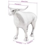vidaXL Sculpture de taureau Argent 20 x 17 x 23 cm Aluminium