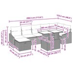 vidaXL Ensemble de canapé de jardin avec coussin 8 Pièces Noir Poly rotin