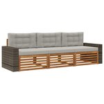 vidaXL Ensemble de canapés d'extérieur 3 pc Naturel et gris clair