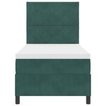 Lit avec sommier et matelas vidaXL Vert foncé 100x200 cm en velours