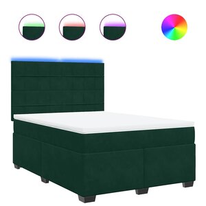 vidaXL Sommier à lattes de lit et matelas Vert foncé 140x190cm Velours