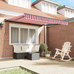 vidaXL Cadre d'auvent Rouge et Blanc 350 x 250 cm