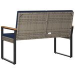 vidaXL Banc extérieur Gris et bleu marine 107 x 61 x 80 cm polyrotin