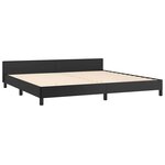 vidaXL Cadre de lit avec tête de lit sans matelas noir 200x200 cm
