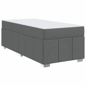 vidaXL Cadre de lit avec matelas Gris foncé 90 x 190 cm tissu