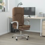 vidaXL Fauteuil de massage inclinable de bureau Marron Tissu