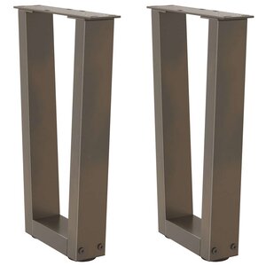 vidaXL Pieds de table basse en forme de V  2 pièces  acier naturel  28 x (42-43 3) cm