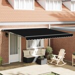 vidaXL Cadre d'auvent Noir 400 × 300 cm Polyester avec revêtement PU