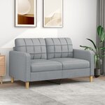 vidaXL Canapé à 2 places Gris clair 140 cm Tissu