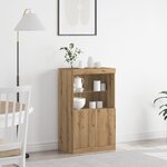 Buffet vidaXL avec lumières LED Chêne Artisan 60x37x100 cm