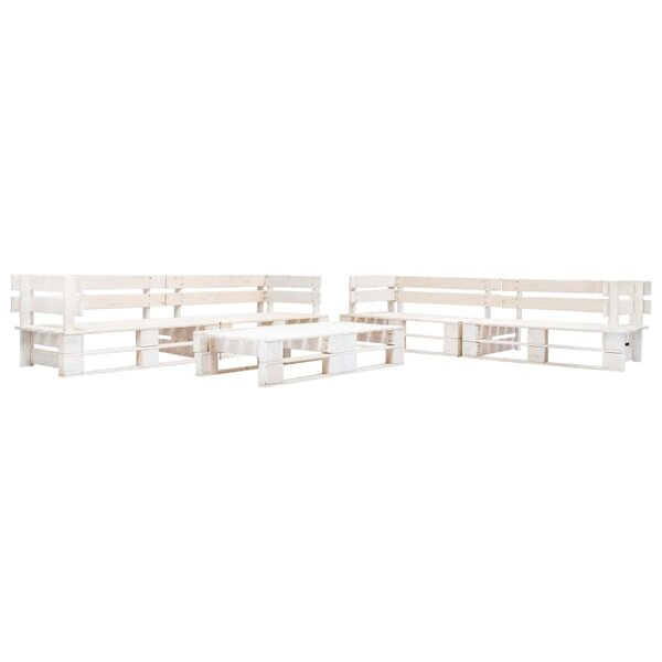 vidaXL Salon de jardin palette 6 Pièces Bois Blanc