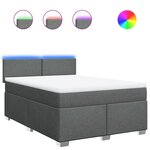 vidaXL Sommier à lattes de lit avec matelas Gris foncé 140x190cm Tissu
