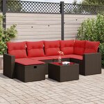 vidaXL Salon de jardin avec coussins 7 Pièces marron résine tressée
