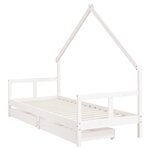 vidaXL Cadre de lit enfant tiroirs blanc 80x200 cm bois de pin massif