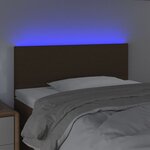 vidaXL Tête de lit à LED Marron Foncé 100x5x78/88 cm Tissu