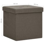 vidaXL Tabourets de rangement pliables lot de 2 marron faux lin