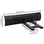 vidaXL Chasse-neige pour chariot élévateur 200x48 cm Noir