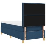 vidaXL Lit avec sommier à ressorts et matelas bleu simple en tissu