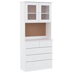 vidaXL Buffet ALTA blanc 77x35x165 cm bois massif de pin