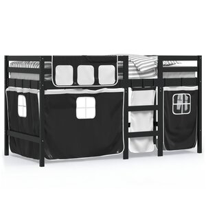 vidaXL Lit mezzanine enfants avec rideaux sans matelas 90x200cm