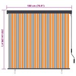 vidaXL Store Roulant Extérieur Rayé Jaune et bleu 180 x 250 cm tissu