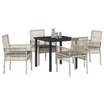 vidaXL Ensemble de salle à manger pour jardin 5 Pièces Gris clair