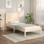 vidaXL Cadre de lit bois de pin massif 75x190 cm petit simple