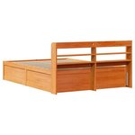 vidaXL Cadre de lit et tête de lit cire marron 150x200 cm bois de pin