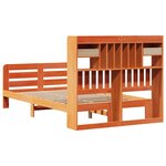 vidaXL Lit bibliothèque sans matelas cire marron 135x190 cm pin massif