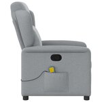 vidaXL Fauteuil de massage inclinable Gris clair Tissu