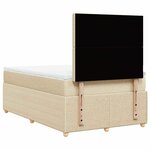 vidaXL Sommier à lattes de lit avec matelas Crème 120x200 cm Tissu