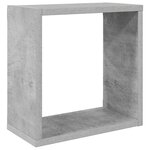 vidaXL Étagères cube murales 4 Pièces Gris béton 30x15x30 cm