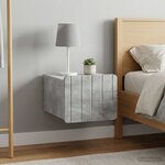 vidaXL Cabinet de chevet mural 2 pc Gris béton 33 x 34 5 x 24 cm