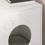 vidaXL Maison pour chat Blanc Brillant 42 5 x 40 x 53 cm